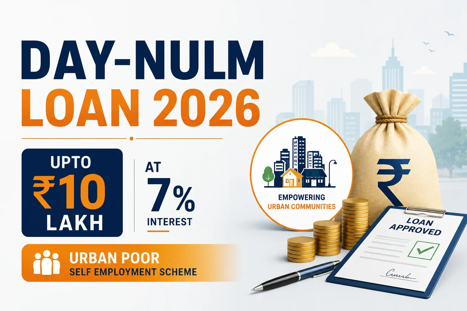 DAY-NULM Loan 2026 — Complete Guide for Urban Poor (Self Employment Loan at 7% Interest)